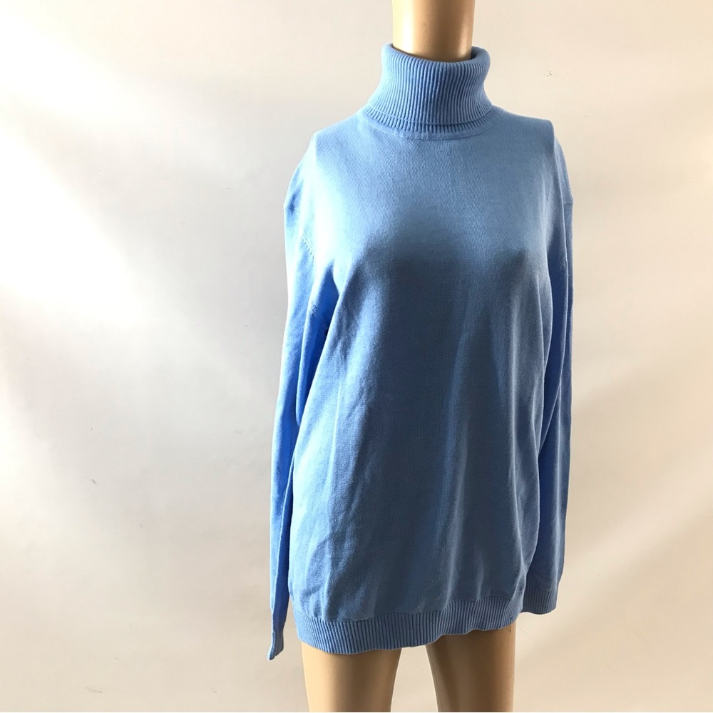 Kent & Park Mens Size L Pullover Sweater Blue Long Sleeve Knit Ribbed Solid New